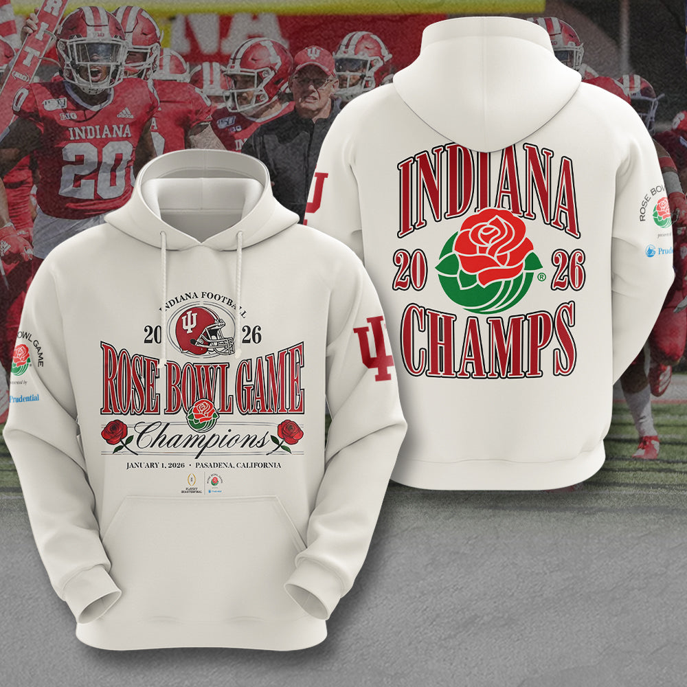 Indiana Hoosiers Football 2026 Rose Bowl Champions 3D Apparel – MAITM14316