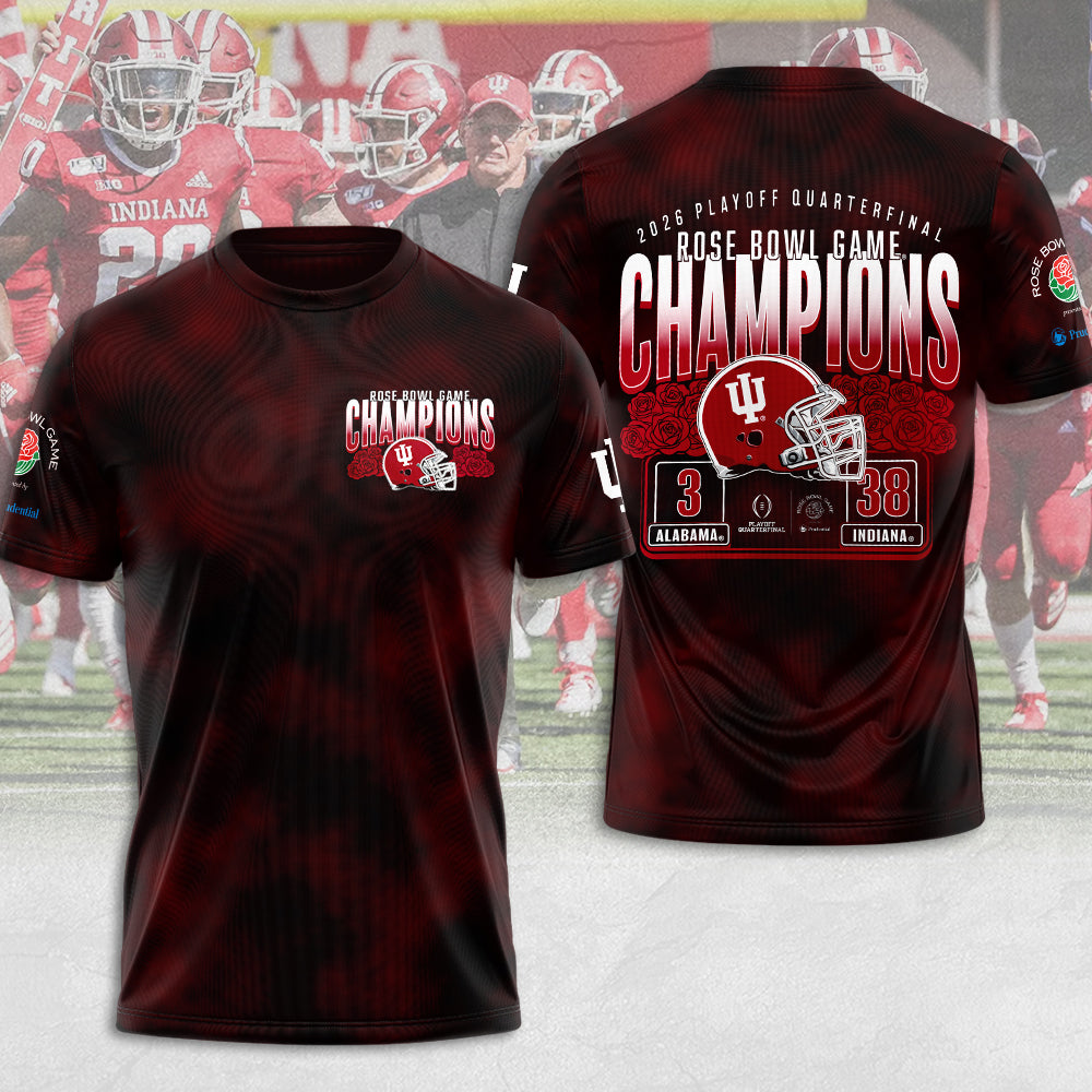 Indiana Hoosiers Football 2026 Rose Bowl Champions 3D Apparel – MAITM14289
