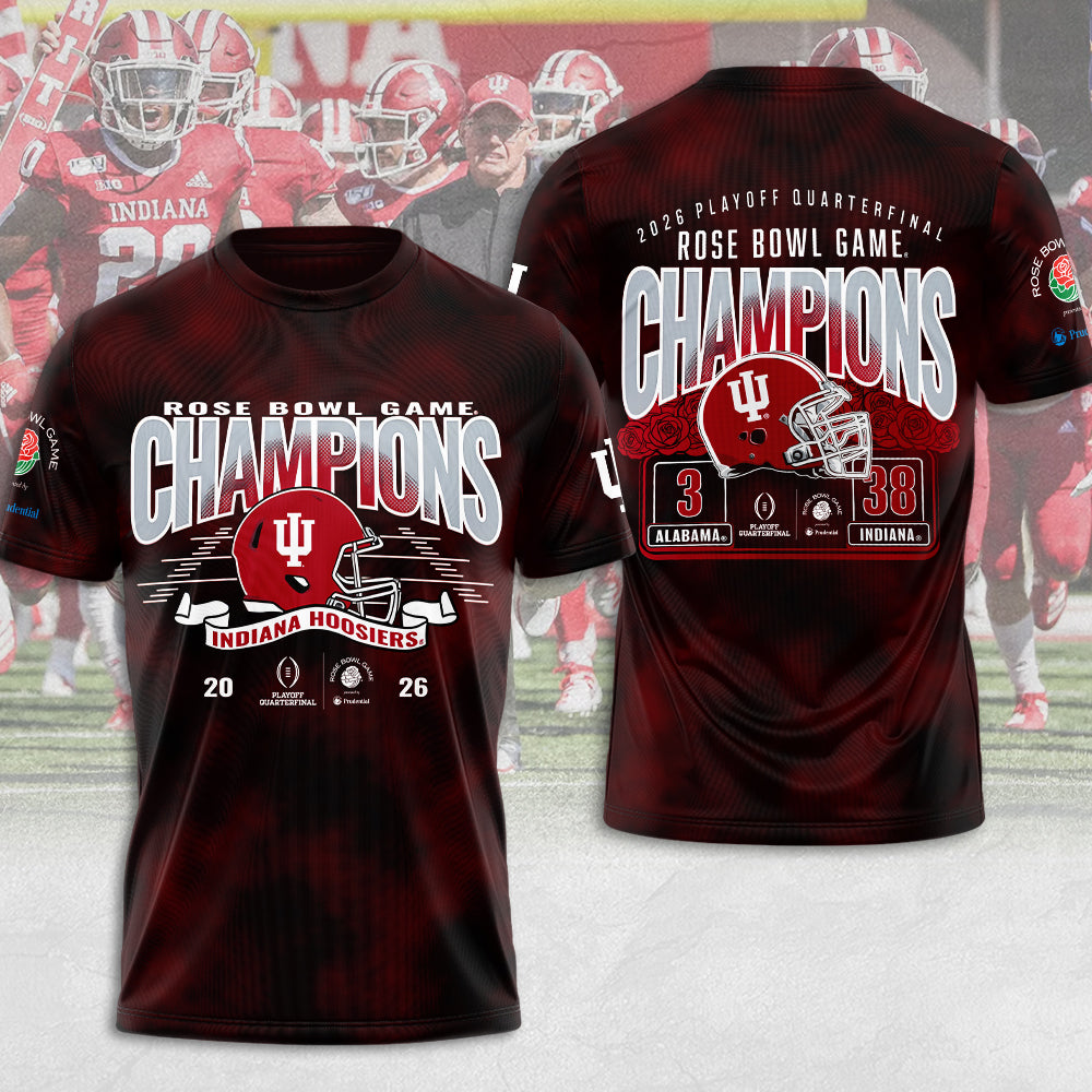 Indiana Hoosiers Football 2026 Rose Bowl Champions 3D Apparel – MAITM14311