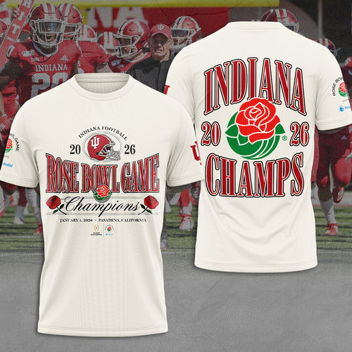 Indiana Hoosiers Football 2026 Rose Bowl Champions 3D Apparel – MAITM14316