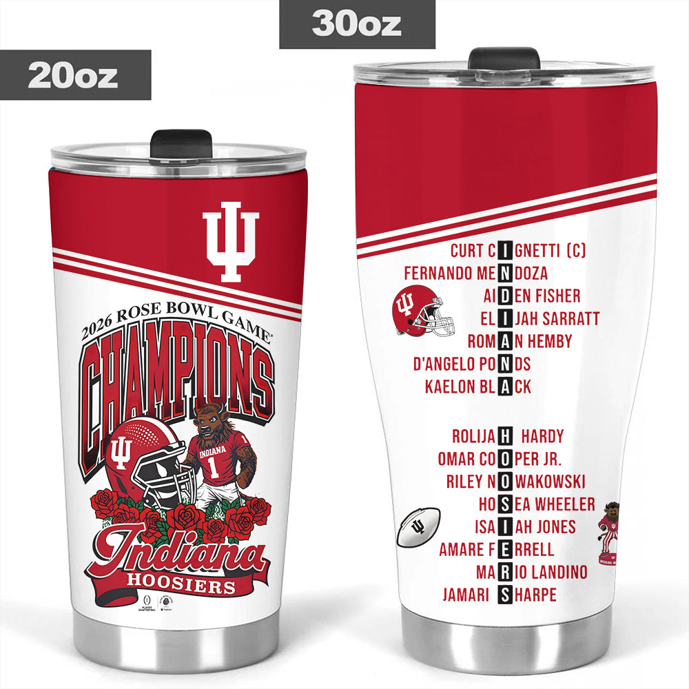 Indiana Hoosiers Football 2026 Rose Bowl Champions Tumbler Cup – MAITM14299