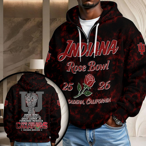 Indiana Hoosiers Football 3D Unisex Waffle Hoodie – TMTHU3068