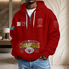 Indiana Hoosiers Football 2025 Big Ten Champions 3D Unisex Waffle Hoodie – MAITM14000