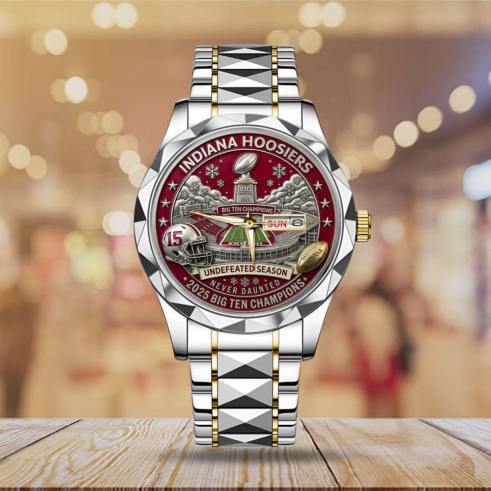 Indiana Hoosiers Football 2025 Big Ten Champions Alloy Luxury Quartz Watch – MAITM14030