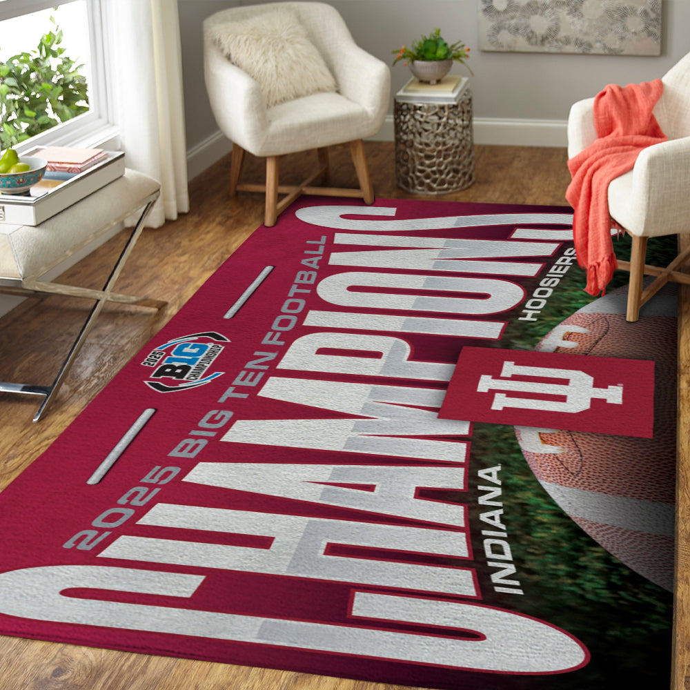 Indiana Hoosiers Football 2025 Big Ten Champions Rectangular Rug – MAITM13987