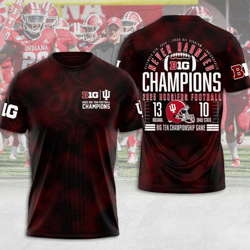 Indiana Hoosiers Football 2025 Big Ten Champions 3D Apparel – MAITM13993