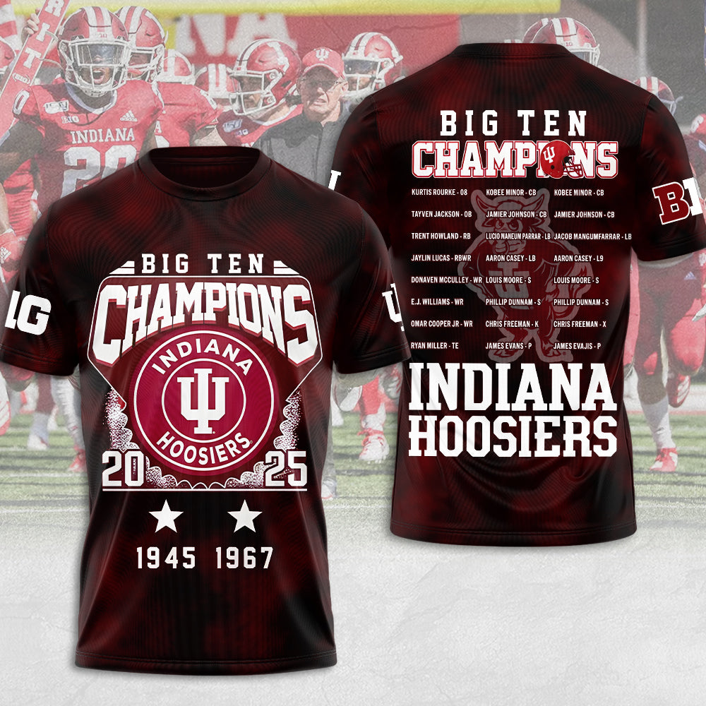 Indiana Hoosiers Football 2025 Big Ten Champions 3D Apparel – MAITM14007