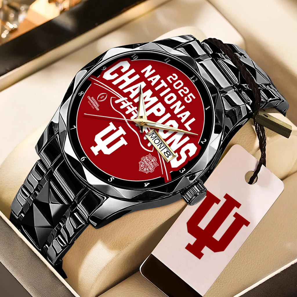 Indiana Hoosiers Football 2025 National Champions Alloy Luxury Quartz Watch – TANTN20158