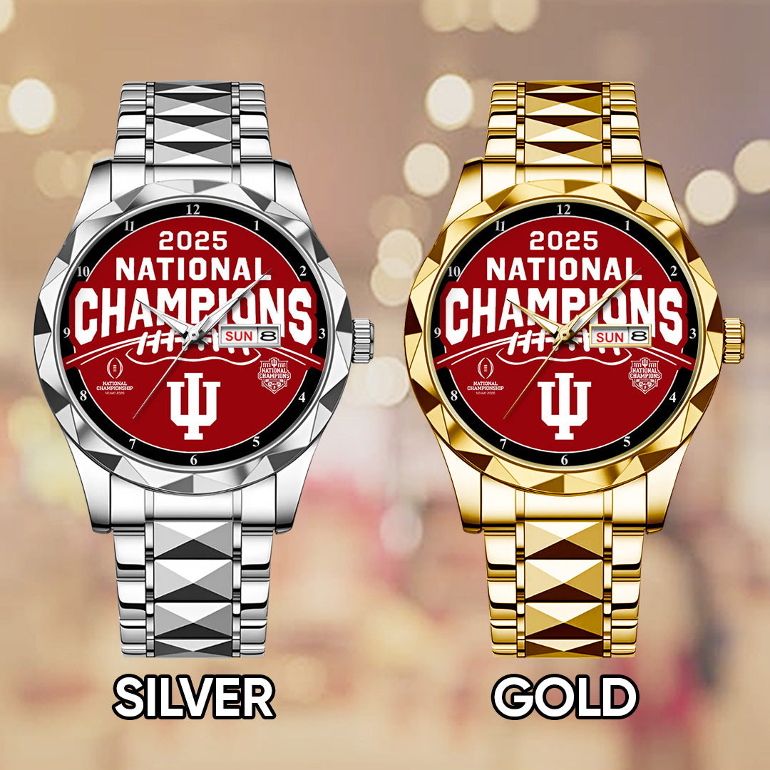 Indiana Hoosiers Football 2025 National Champions Alloy Luxury Quartz Watch – TANTN20158