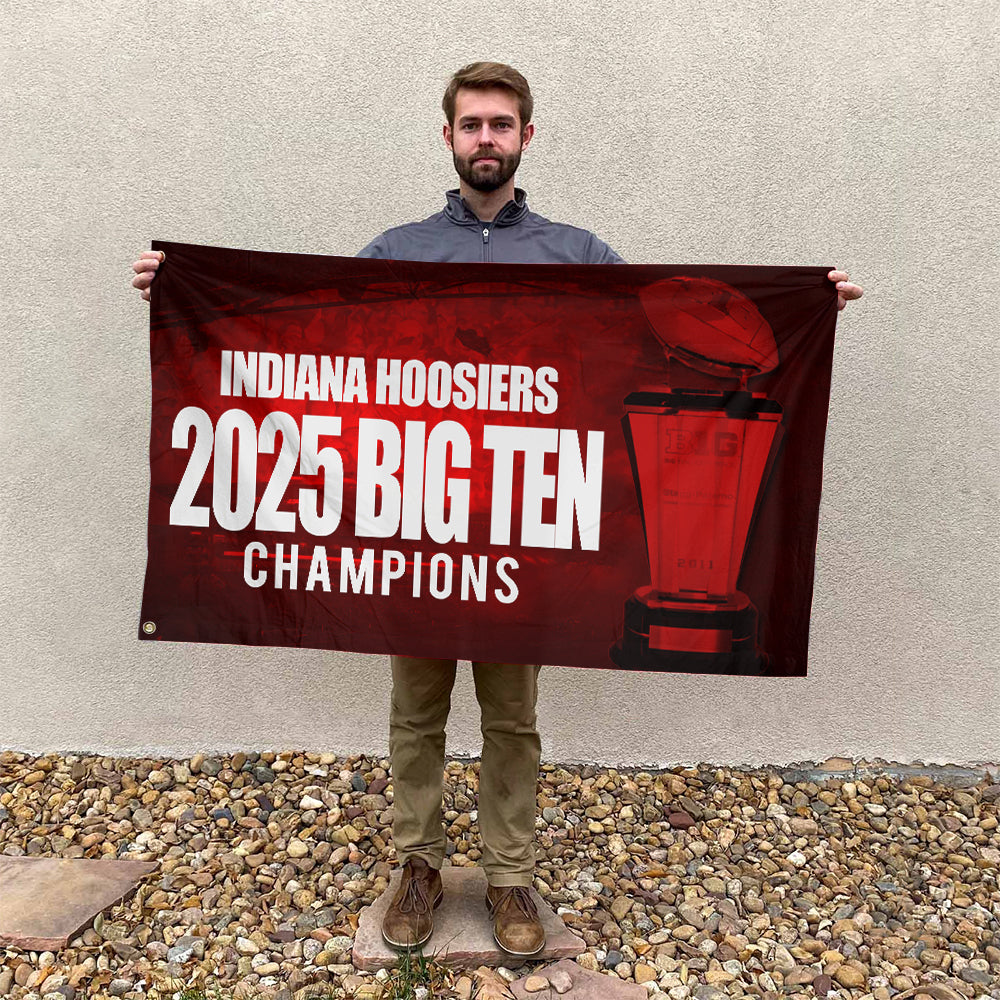 Indiana Hoosiers Football 2025 Big Ten Champions 3D Double-side House Flag – TMTHU2524