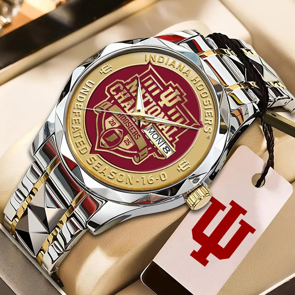 Indiana Hoosiers Football 2025 National Champions Alloy Luxury Quartz Watch – HOATT15797