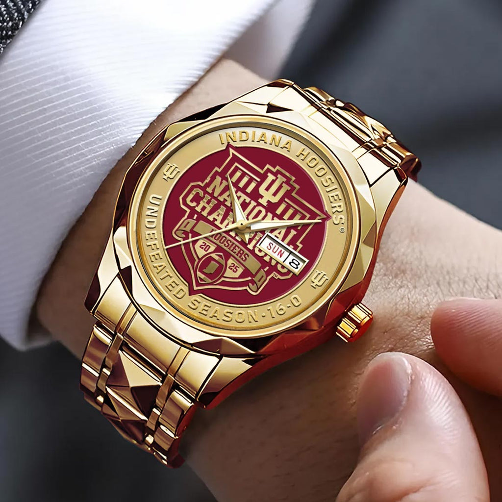 Indiana Hoosiers Football 2025 National Champions Alloy Luxury Quartz Watch – HOATT15797
