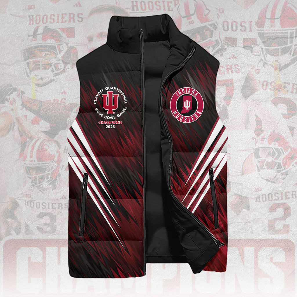 Indiana Hoosiers Football 2026 Rose Bowl Champions 3D Sleeveless Down Jacket – HOATT15461