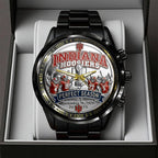 Indiana Hoosiers Football 2025 National Champions Black Stainless Steel Watch – TANTN20461