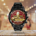 Indiana Hoosiers Football 2025 National Champions Black Stainless Steel Watch – TANTN20524