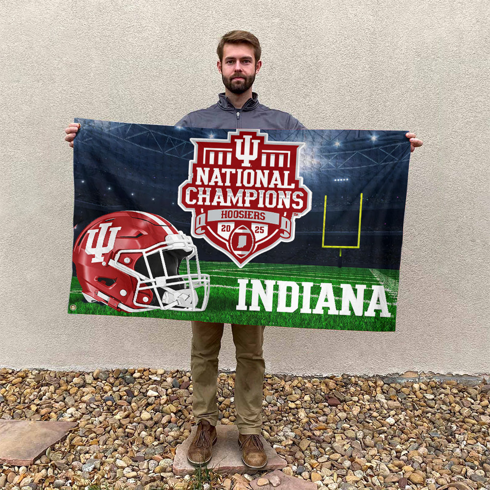Indiana Hoosiers Football 2025 National Champions 3D Double-side House Flag – TANTN20735