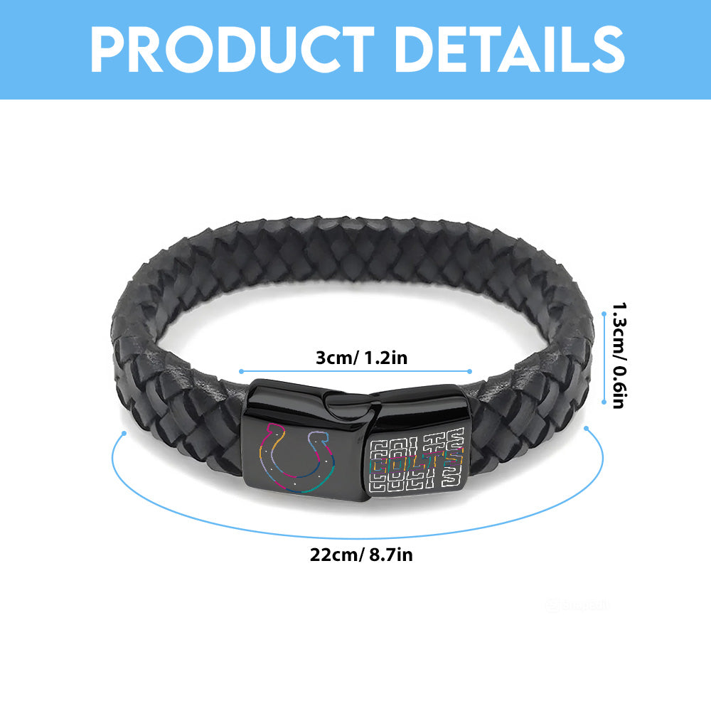 Indianapolis Colts Crucial Catch 2025 Braided Leather Bracelet – TANTN15924