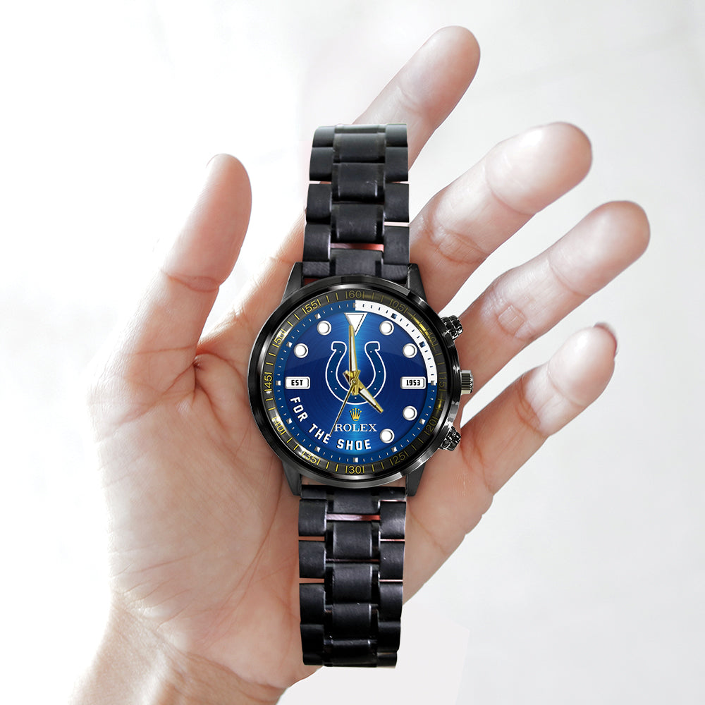 Indianapolis Colts x Rolex Black Stainless Steel Watch – MAITM13233