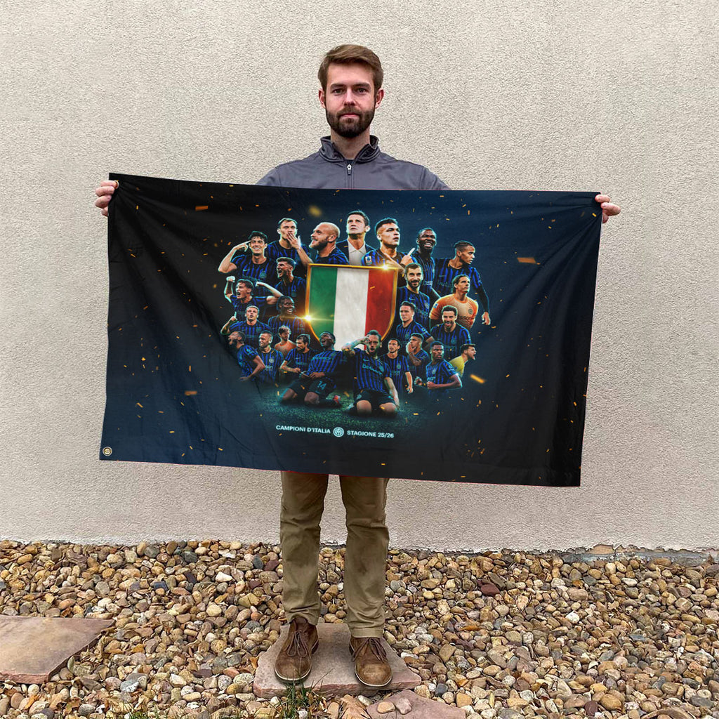 Inter Milan Campioni D'Italia 25/26 3D Double-side House Flag – TANTN22644