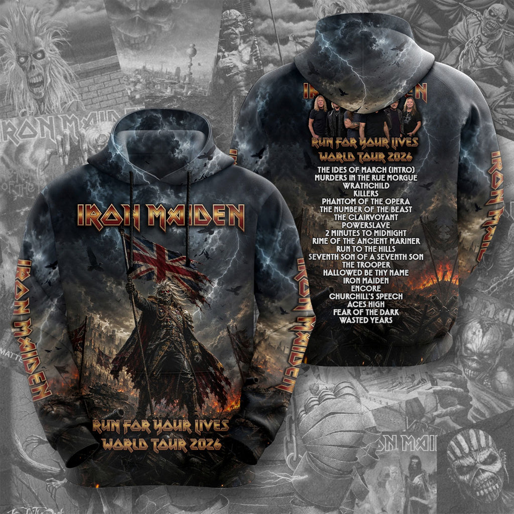 Iron Maiden 2026 World Tour 3D Apparel – TMTHU6475