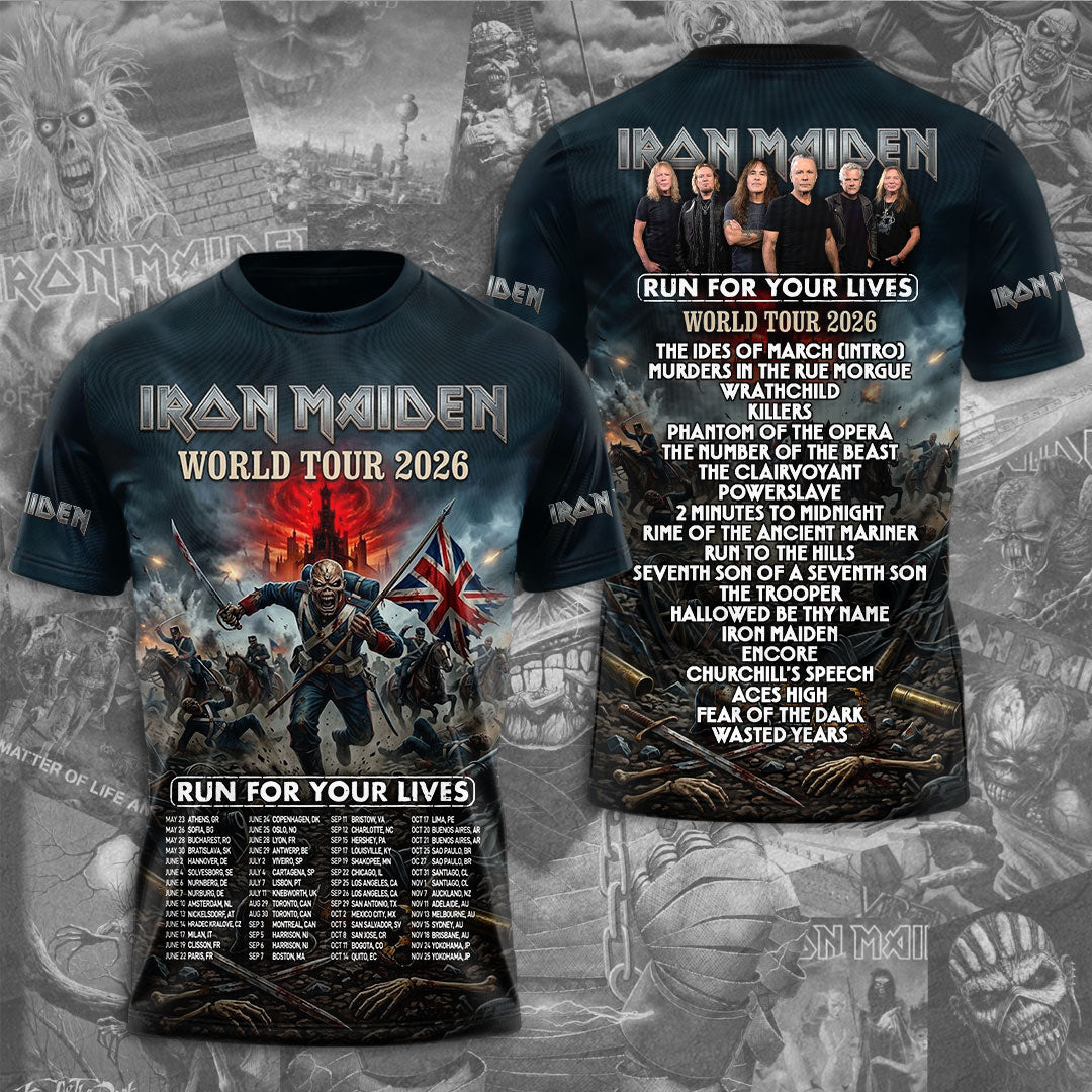 Iron Maiden 2026 World Tour 3D Apparel – TMTHU5960