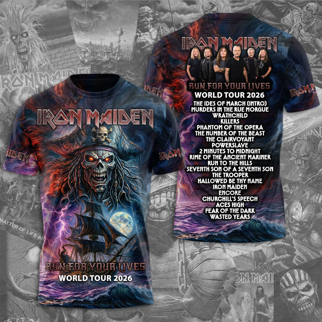 Iron Maiden 2026 World Tour 3D Apparel – TMTHU7247