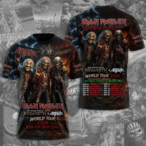 Iron Maiden 2026 World Tour 3D Apparel – TMTHU9553