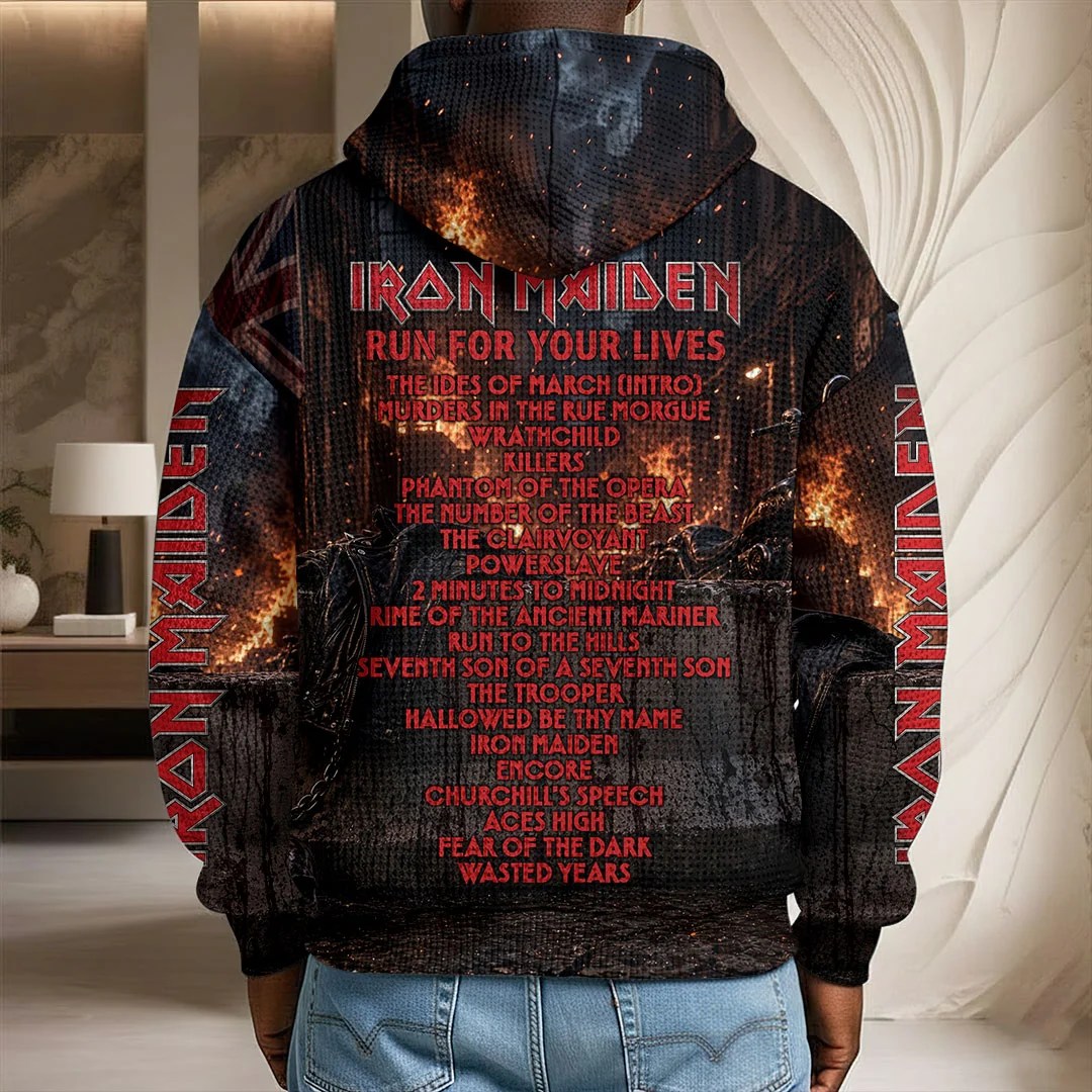 Iron Maiden 2026 World Tour 3D Unisex Waffle Hoodie – TMTHU9219