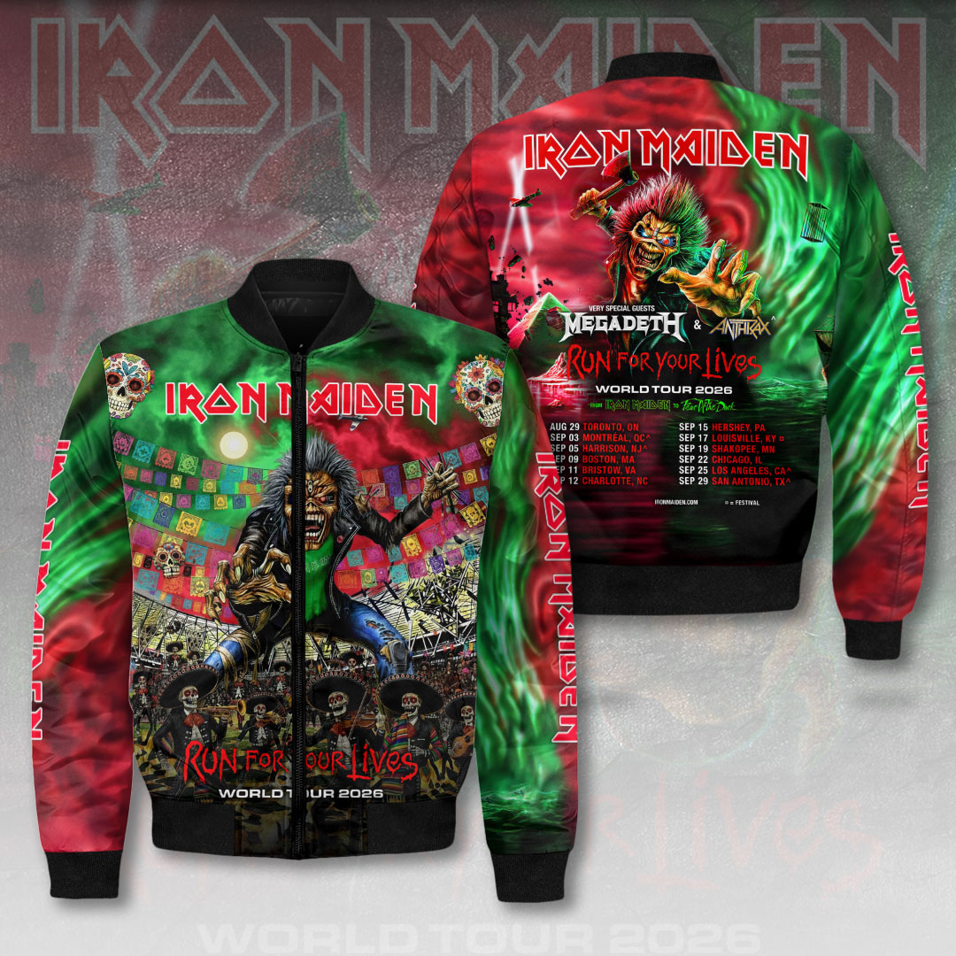 Iron Maiden 2026 World Tour 3D Bomber Jacket – HOATT14611