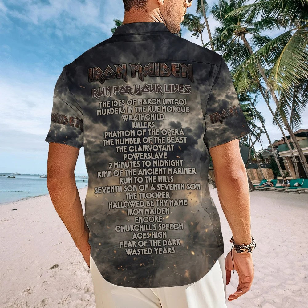 Iron Maiden 2026 World Tour Short Sleeve Button-Down Shirt – TMTHU9540