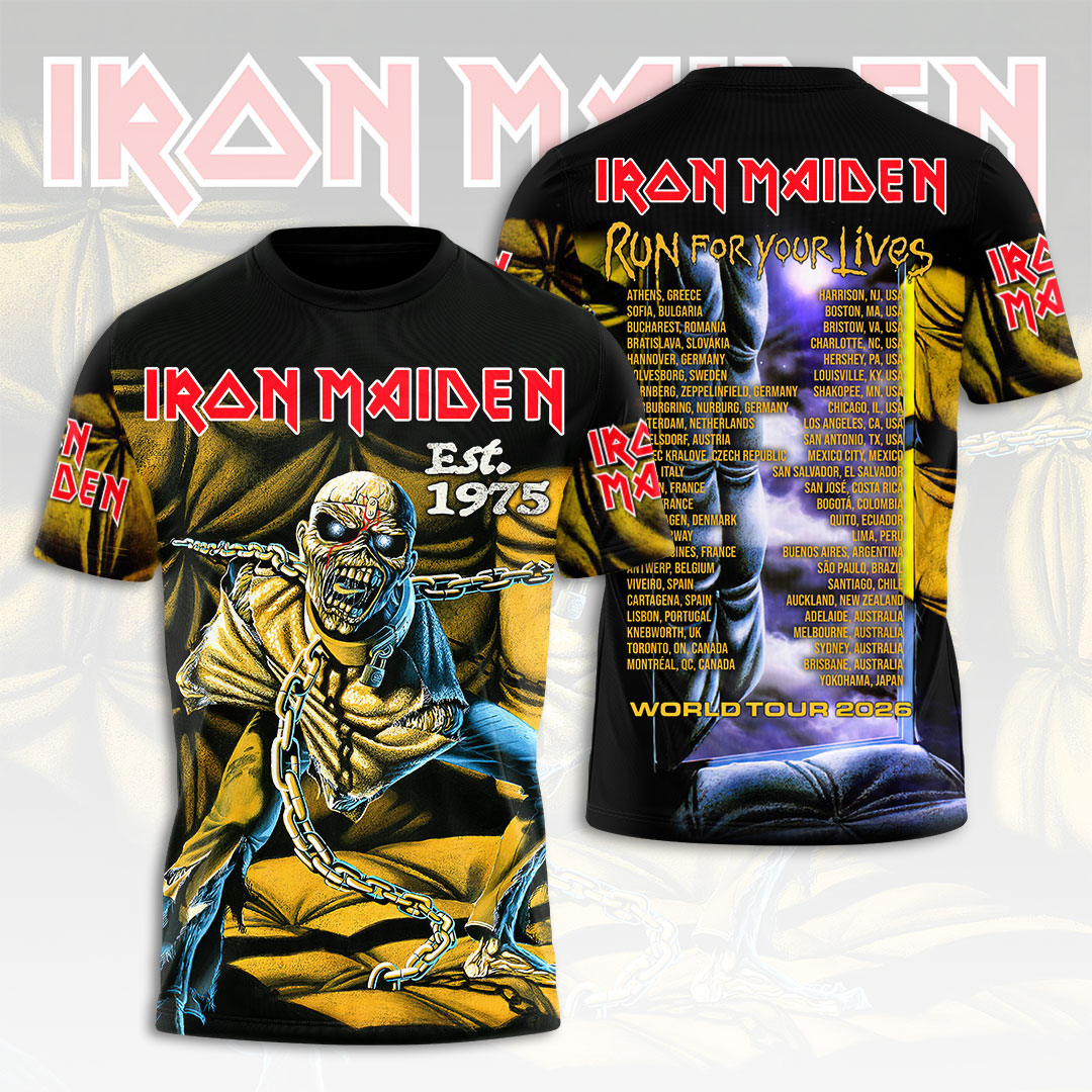 Iron Maiden 2026 World Tour 3D Apparel – HOATT17684