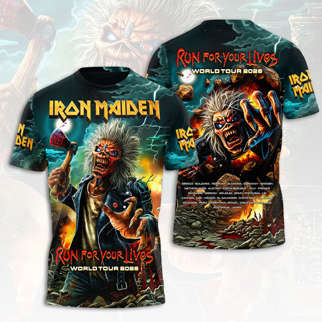 Iron Maiden 2026 World Tour 3D Apparel – HOATT19455