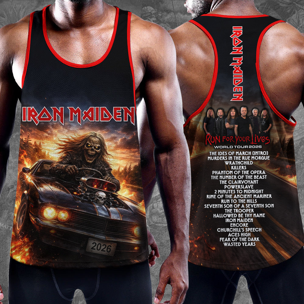 Iron Maiden 2026 World Tour Y-Back Muscle Tank Top – TMTHU5593