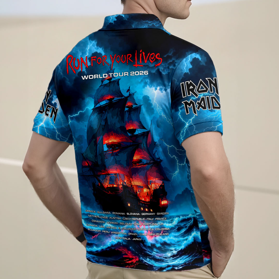 Iron Maiden 2026 World Tour Zip Polo Shirt – HOATT20287
