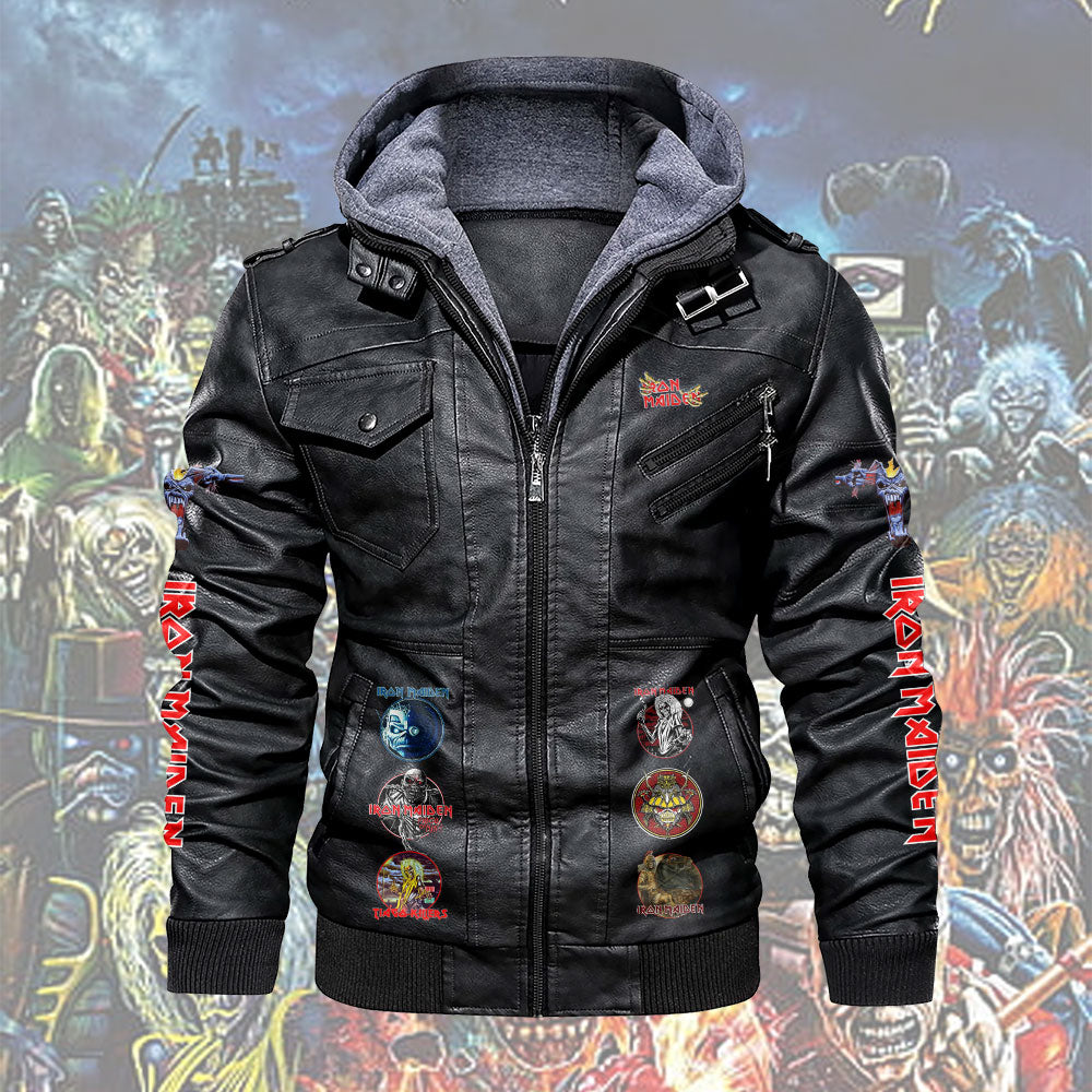 Iron Maiden 2D Leather Hooded Jacket – TMTHU6377