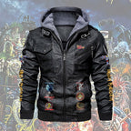 Iron Maiden 2D Leather Hooded Jacket – TMTHU6378