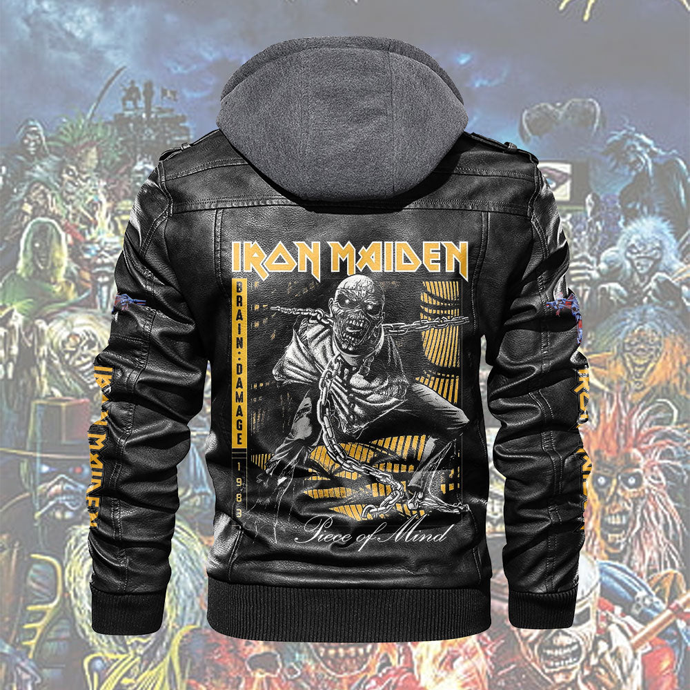 Iron Maiden 2D Leather Hooded Jacket – TMTHU6378
