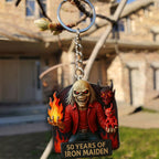 Iron Maiden 50 Years Custom Shape 2-sided Keychain – MAITM14185