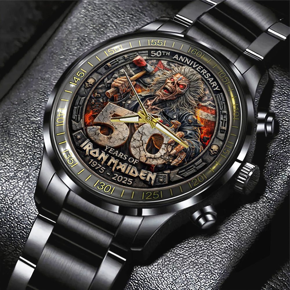 Iron Maiden 50th Anniversary Black Stainless Steel Watch – MAITM14652