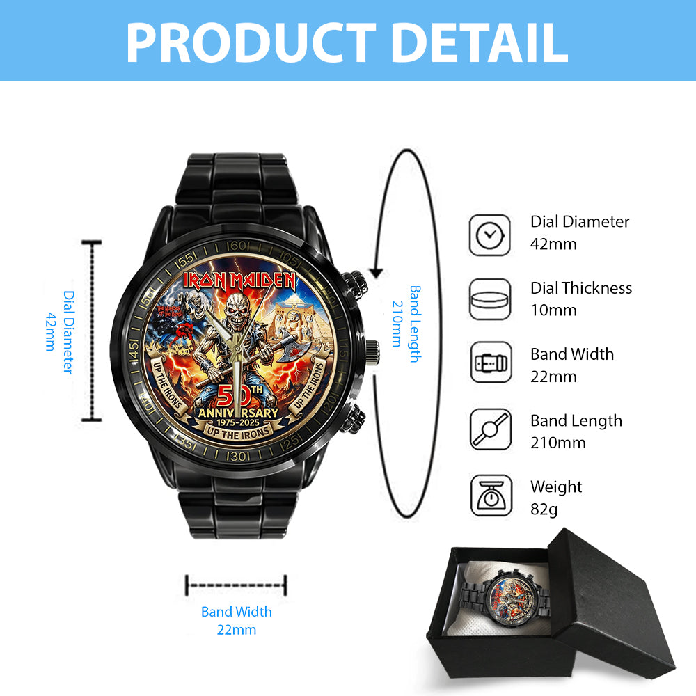 Iron Maiden 50th Anniversary Black Stainless Steel Watch – MAITM14243