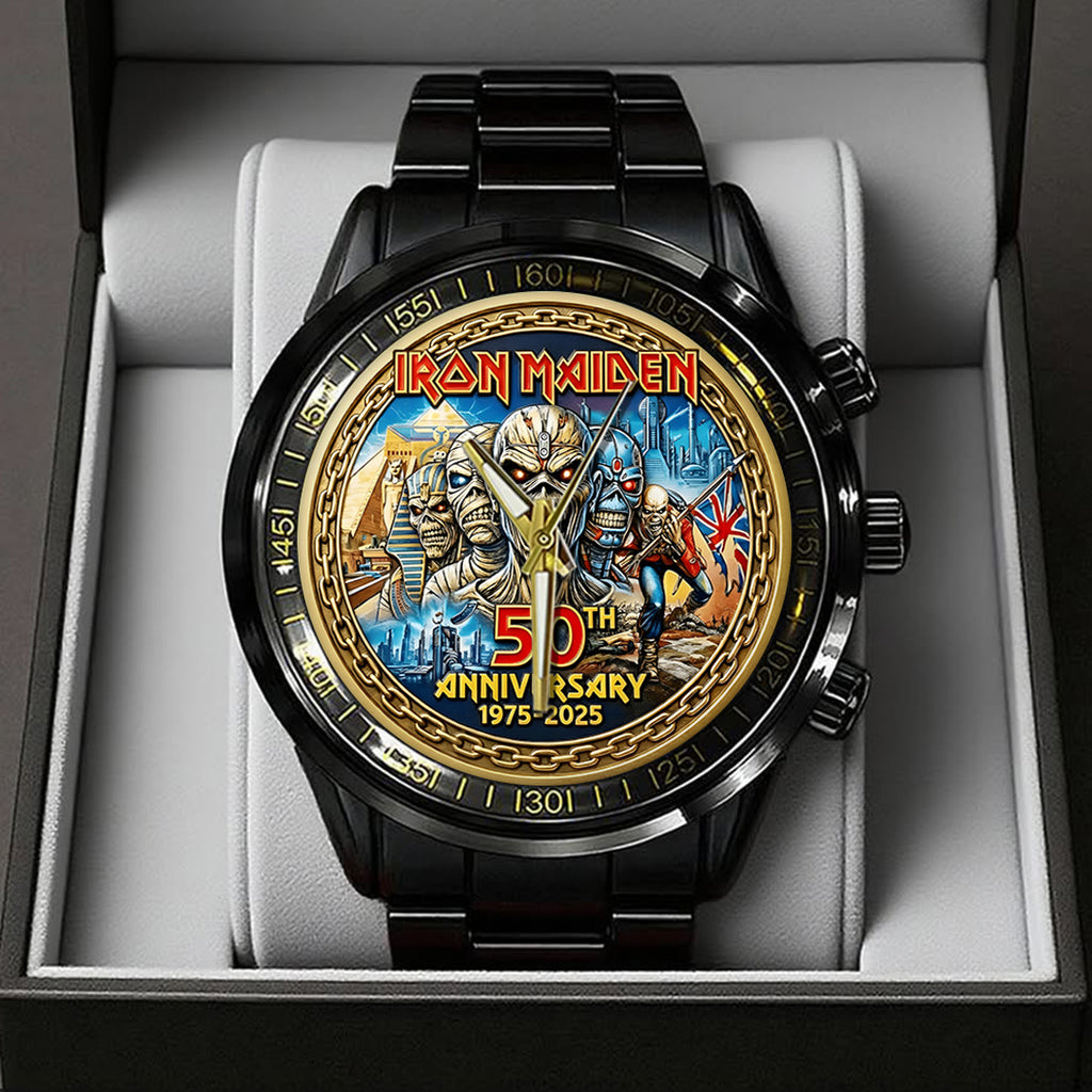 Iron Maiden 50th Anniversary Black Stainless Steel Watch – TANTN19765