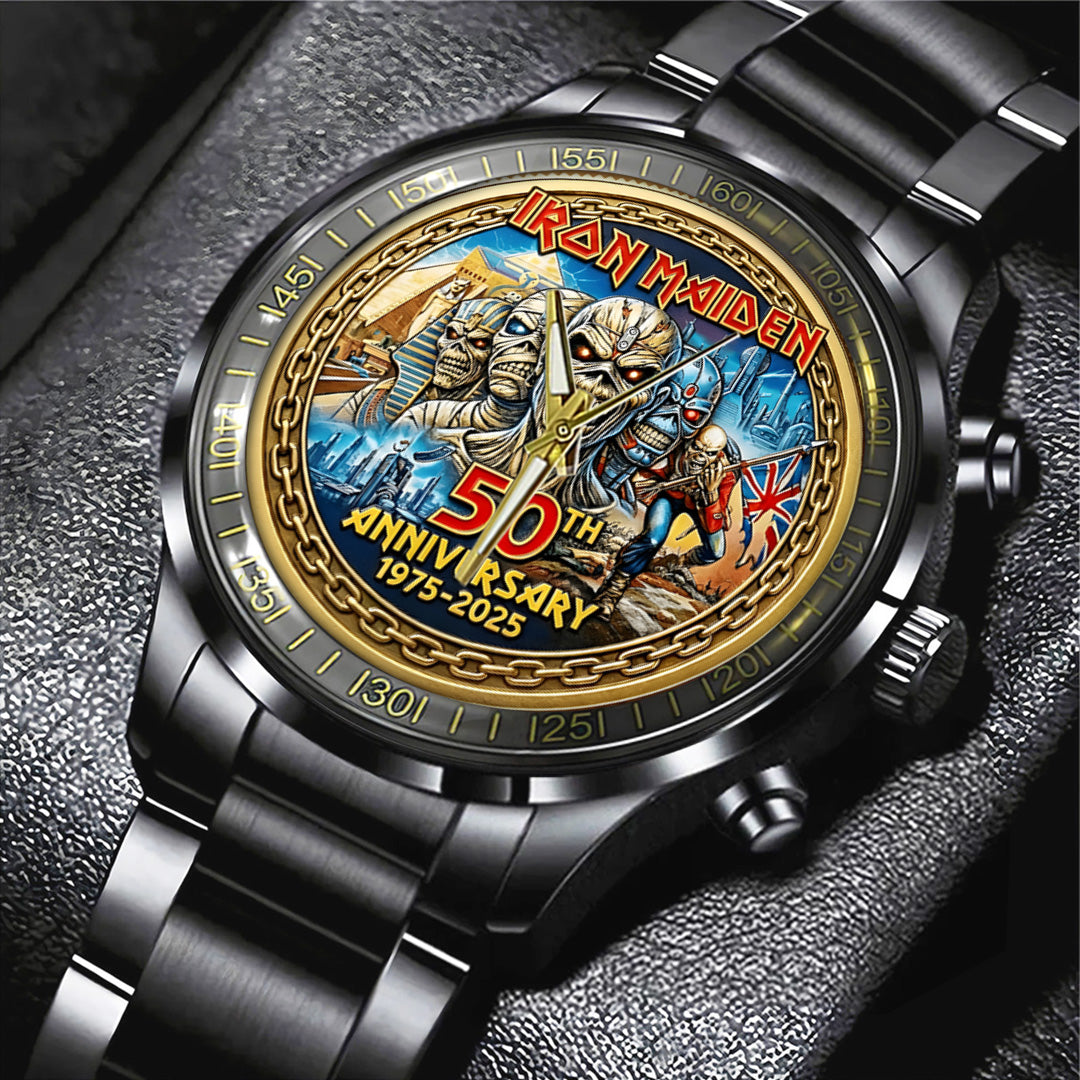 Iron Maiden 50th Anniversary Black Stainless Steel Watch – TANTN19765