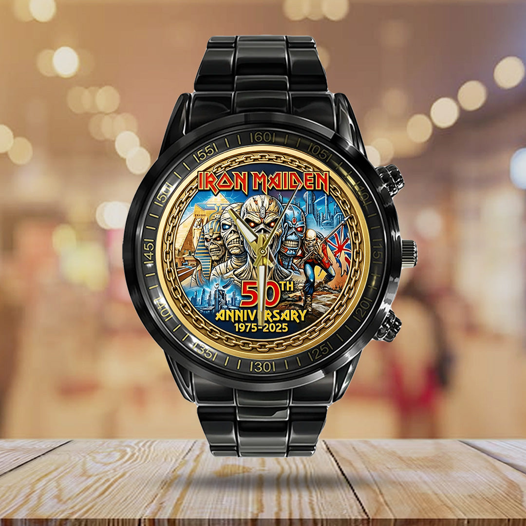 Iron Maiden 50th Anniversary Black Stainless Steel Watch – TANTN19765