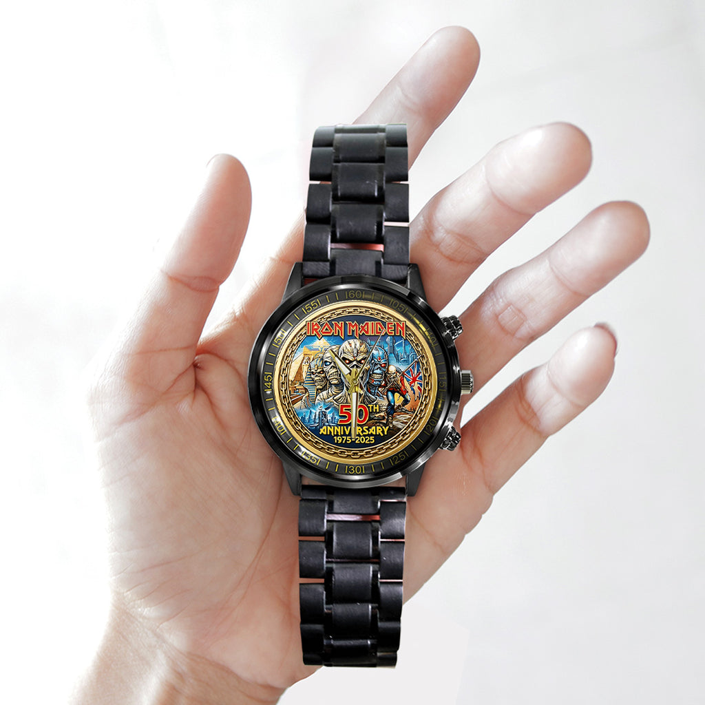 Iron Maiden 50th Anniversary Black Stainless Steel Watch – TANTN19765