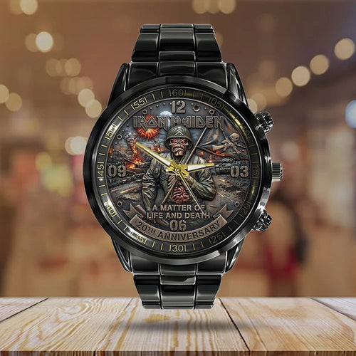 Iron Maiden: A Matter of Life and Death 20th Anniversary Black Stainless Steel Watch – TMTHU8871