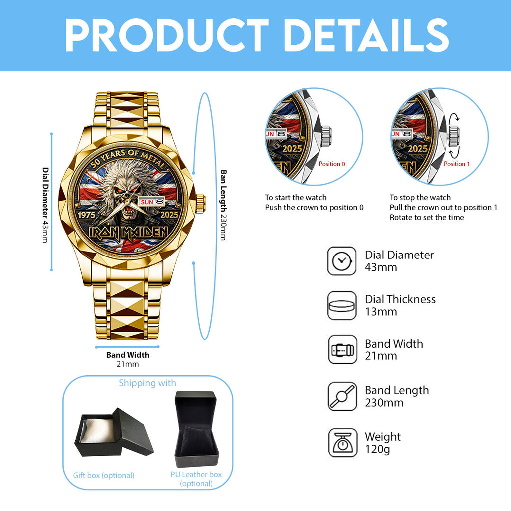 Iron Maiden Alloy Luxury Quartz Watch – TMTHU5597