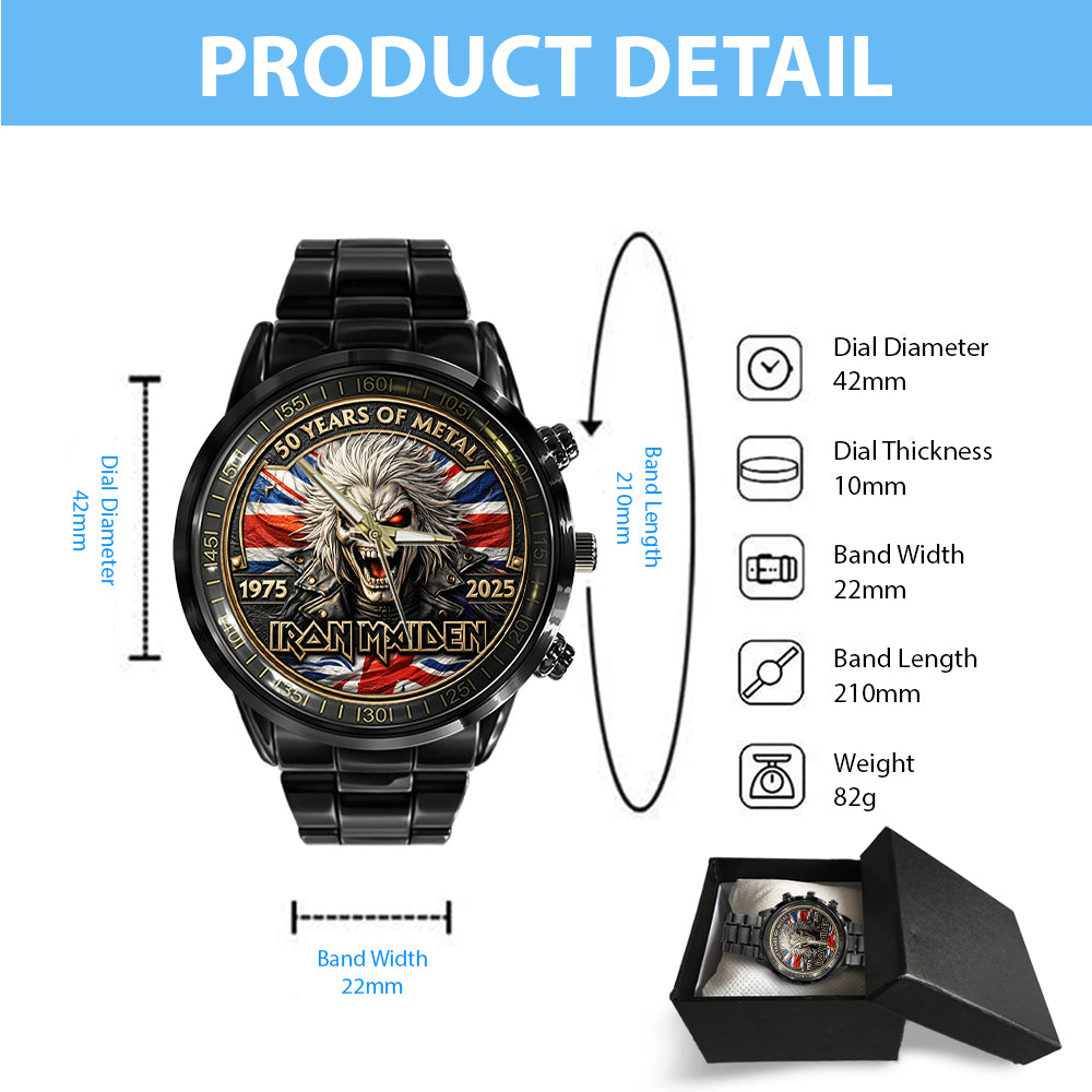 Iron Maiden Black Stainless Steel Watch – TMTHU5598