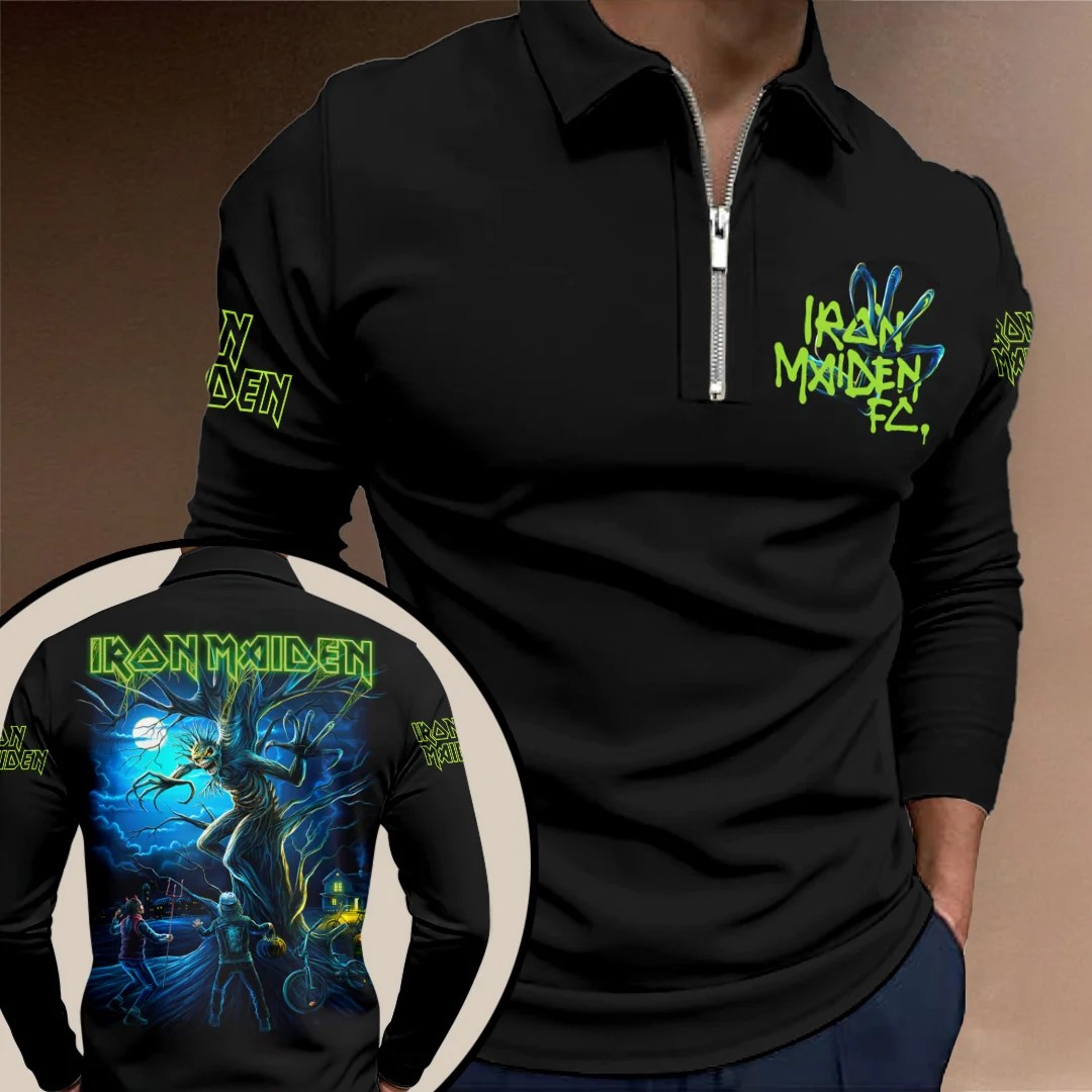 Iron Maiden Fear of the Dark Halloween Zip Polo Shirt – TANTN26002