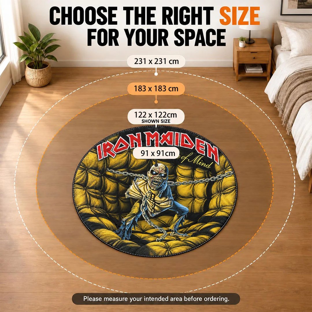 Iron Maiden Round Quilt Rug – HOATT26716
