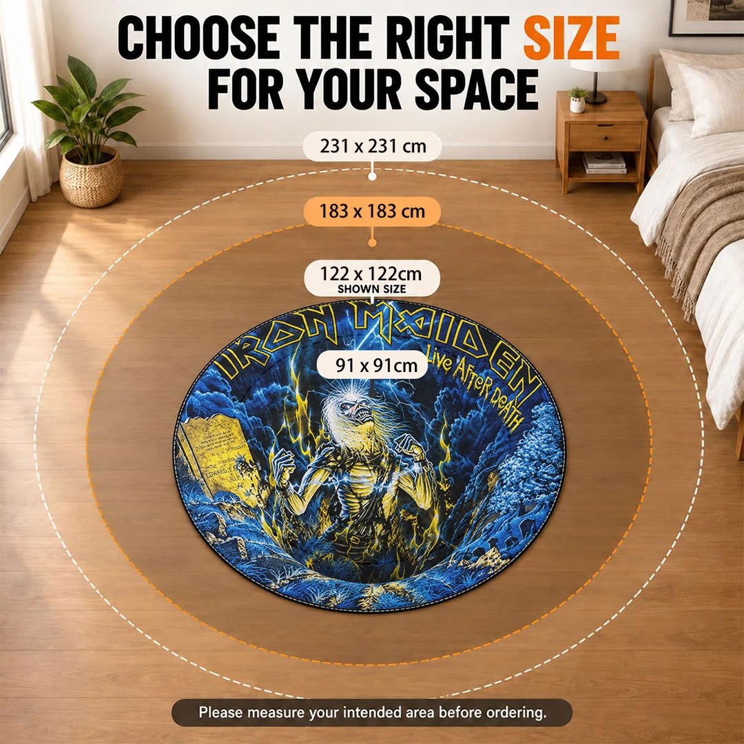 Iron Maiden Round Quilt Rug – HOATT26719
